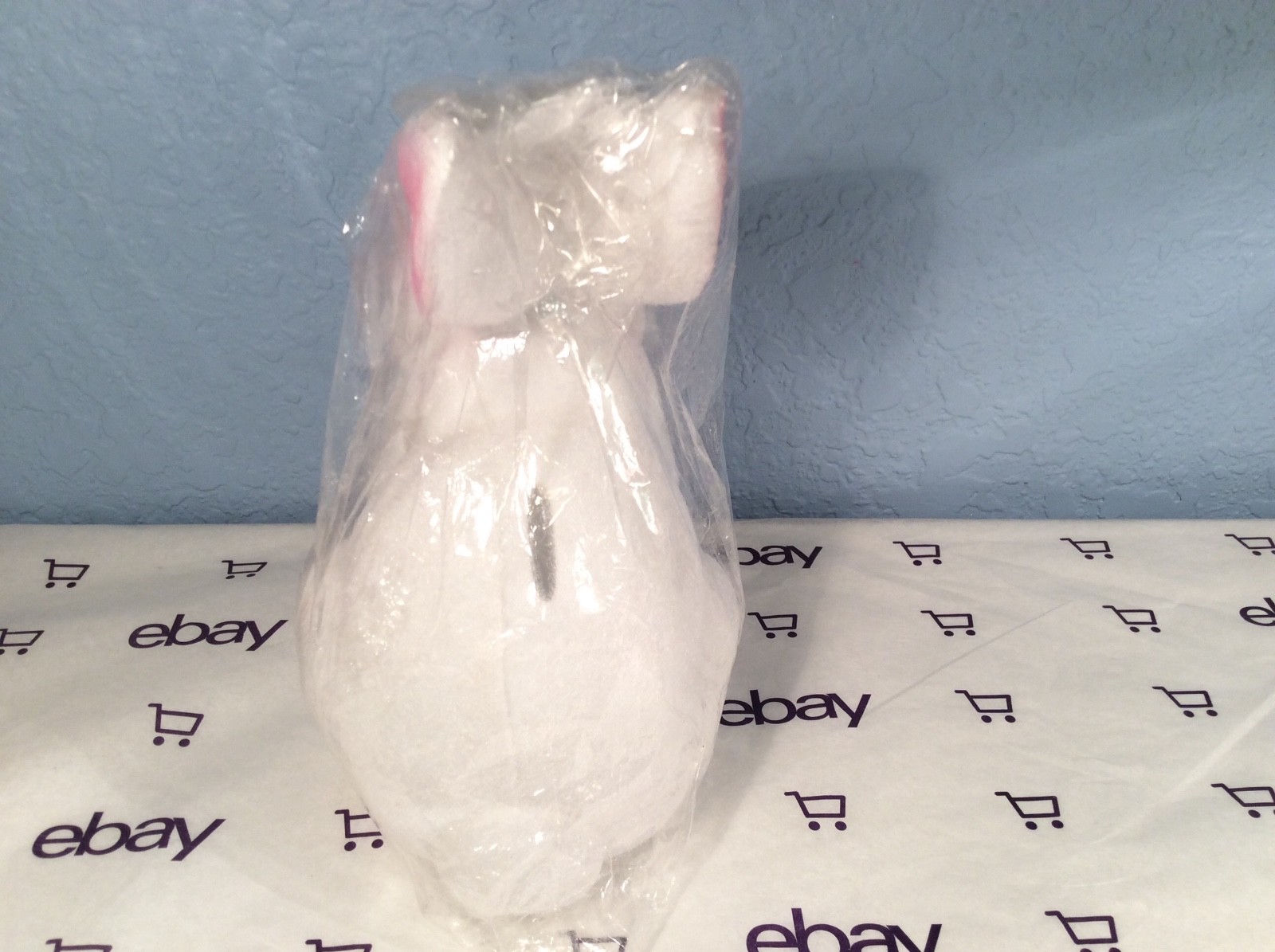 Vintage 8” Flock Fuzzy Bunny Rabbit BANK Sit/Standing Position NIP Made Thailand