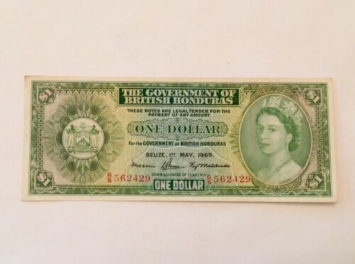 - 1969  British Honduras One $1 Dollar Elizabeth II   P 28b