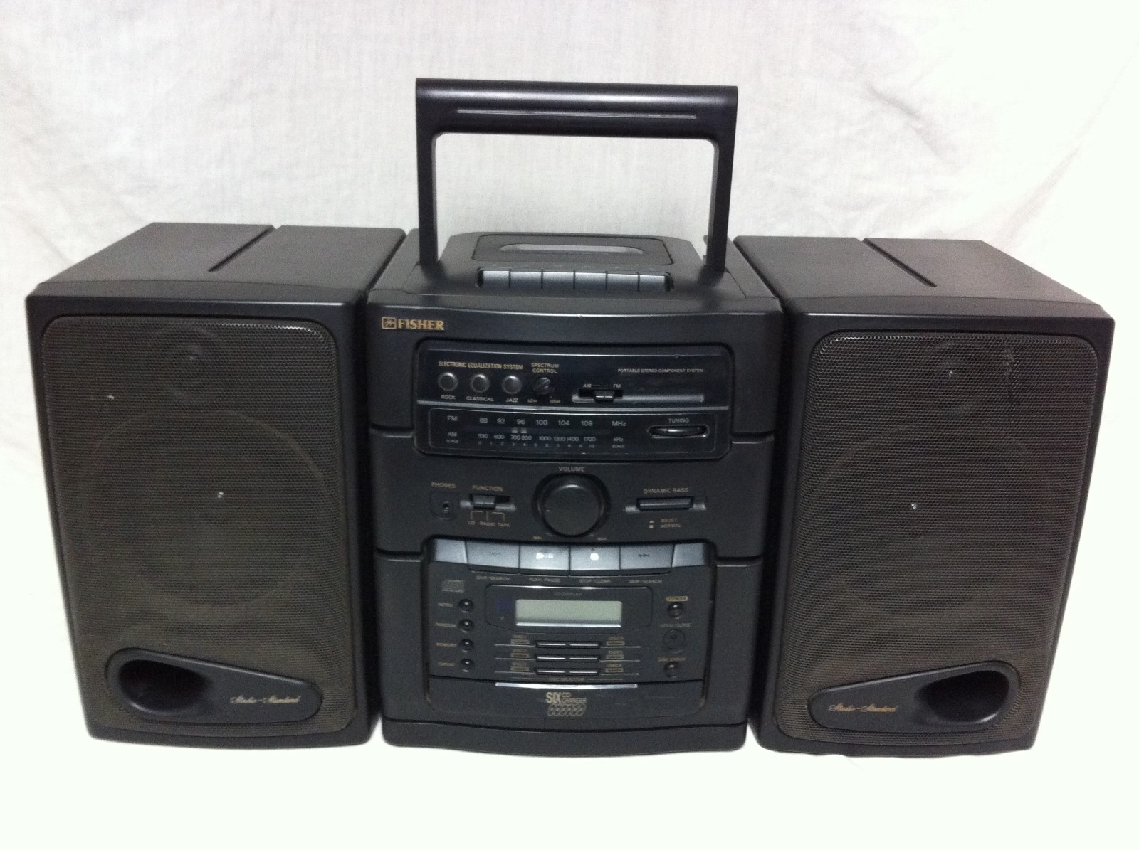 Studio Standard FISHER PH-D650 STEREO BOOMBOX Cassette 6 Disc CD Ghetto Blaster