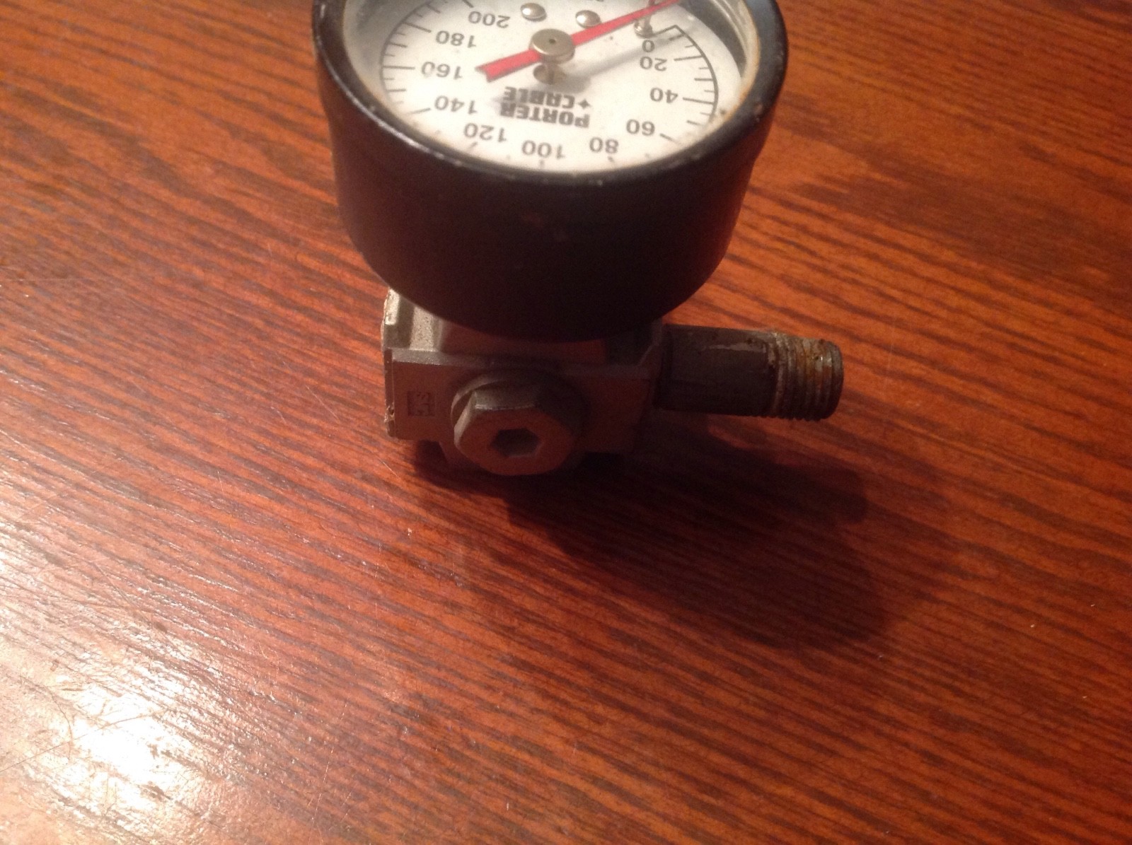 Porter Cable pressure valve,Showing up to 200 psi.