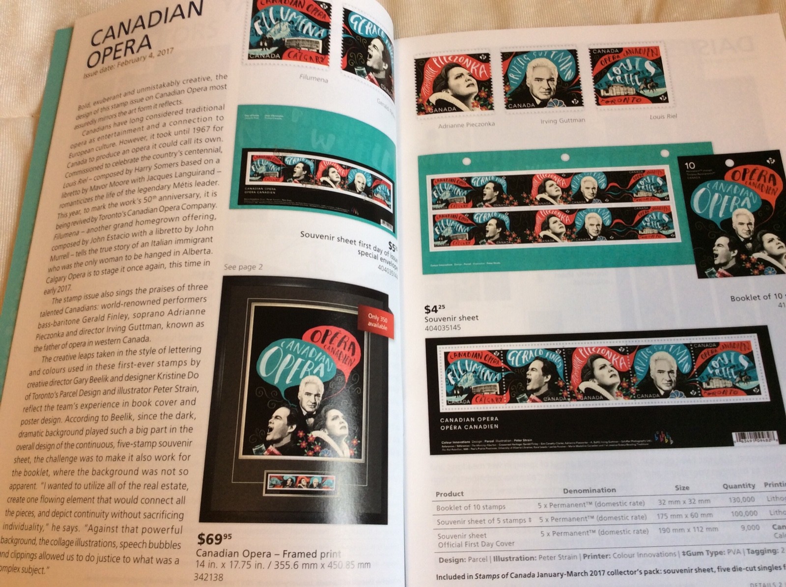 CANADA POST DETAILS STAMP & COIN BROCHURE Feb 2017 Daisies, Opera, Black History