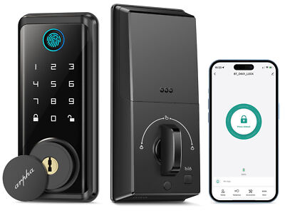 ARPHA Security Keyless Entry Smart Door Lock 100 Codes Fingerprint Bluetooth APP