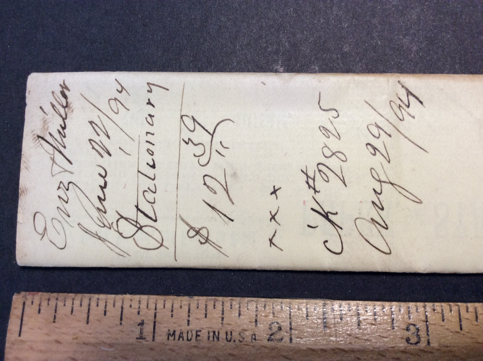 1894 ENZ & MILLER Paper Stationary School Blank Books Ithaca NY Antique Invoice