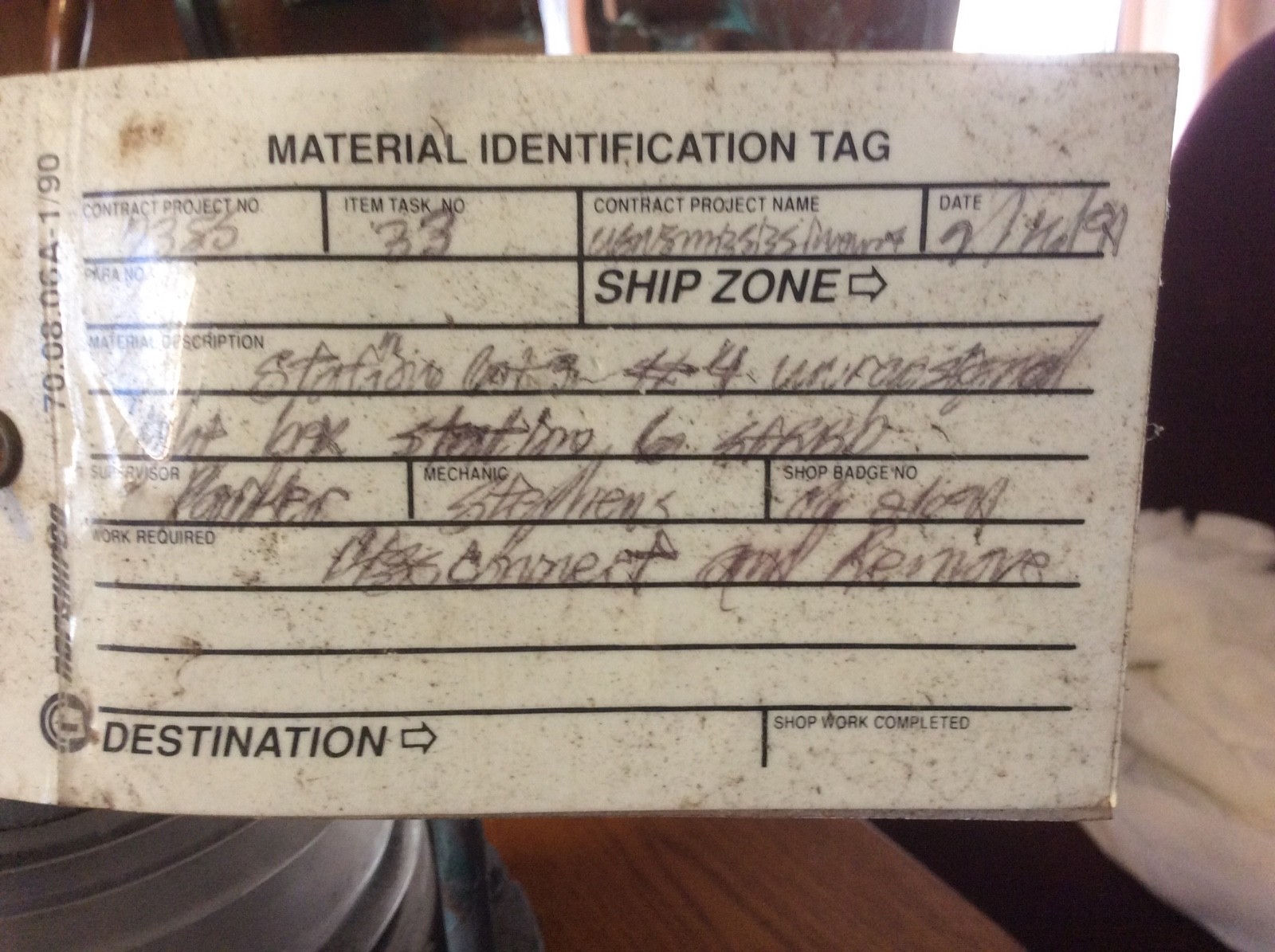 USN ship Mississinewa AO 144 navigation light clear nautical antique dock light