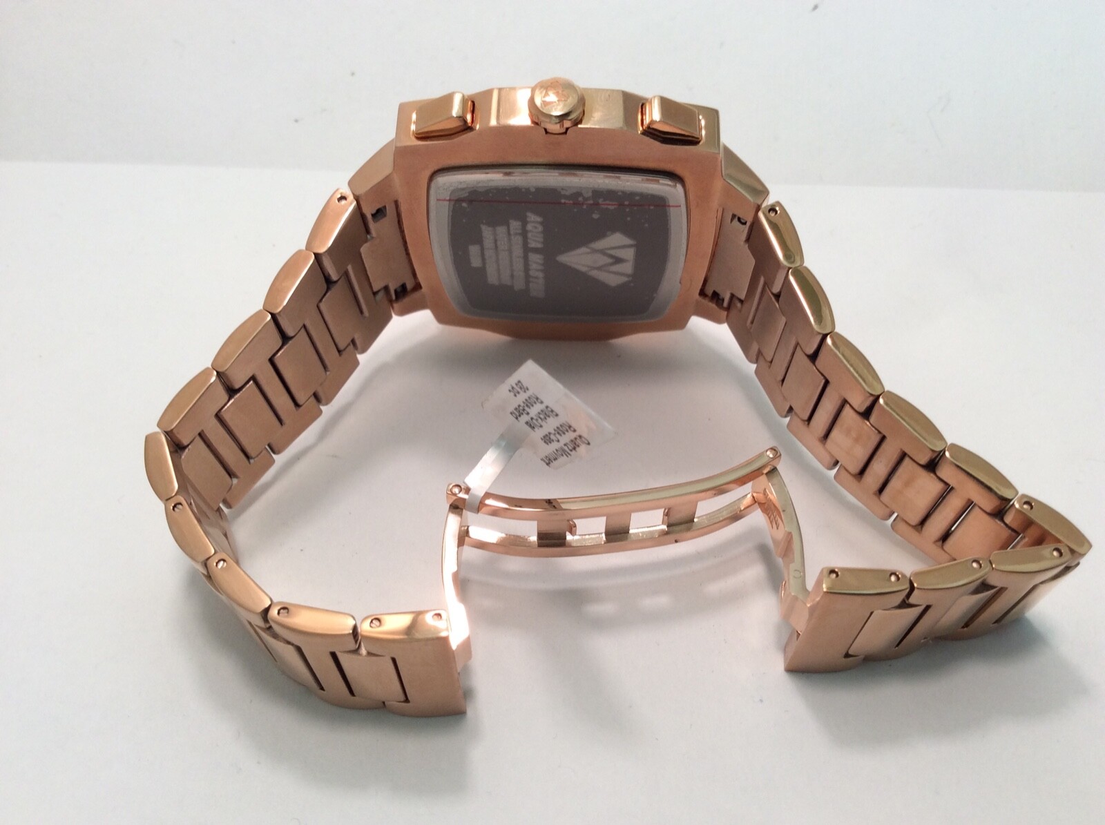 Pre-owned Aqua Master Men  Jojo Jojino Joe Rodeo Rose Metal Band 51mm Diamond Watch W354
