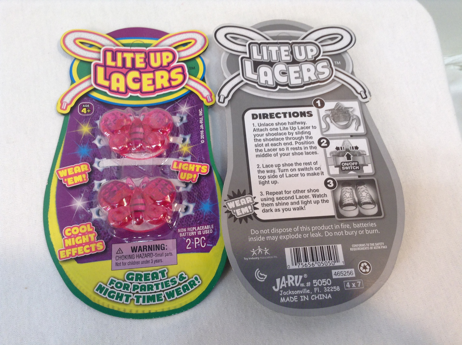 Lite Up Lacers Red Butterfly (2-Pack) 2pc. Each