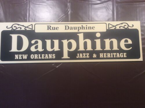 Vintage USA US American New Orleans Street Sign RUE DAUPHINE Jazz Music Heritage