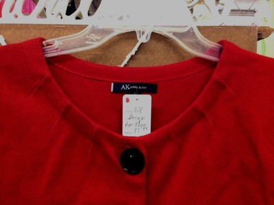 WOMENS SIZE LARGE ANNE KLEIN BUTTON SWEATER RED