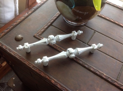476 VTG Midcentury Handles  White Wash Shabby Chic! 2 Available