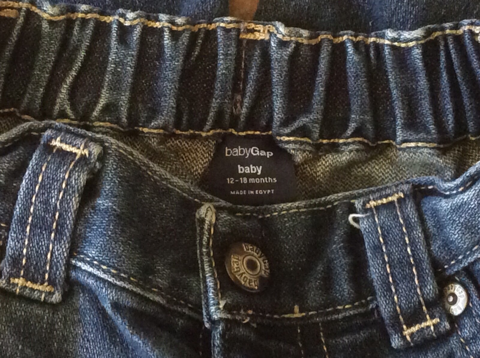 INFANT BABY BOYS GAP 1969 BLUE DENIM JEANS PANTS SIZE 12-18 Months