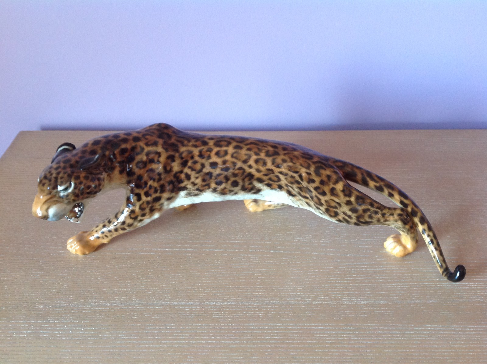 Huge HUTSCHENREUTHER Porcelain Leopard Figurine Sculpture Perfect 18