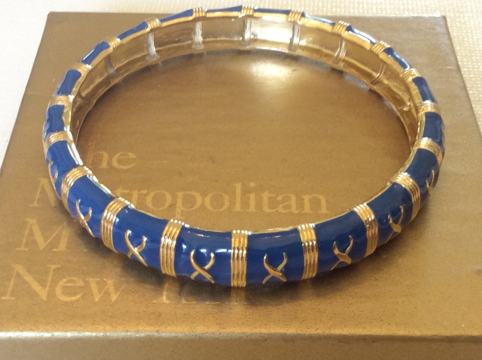 MMA Modern Museum of Art Egyptian STERLING SILVER Enamel Bangle Bracelet