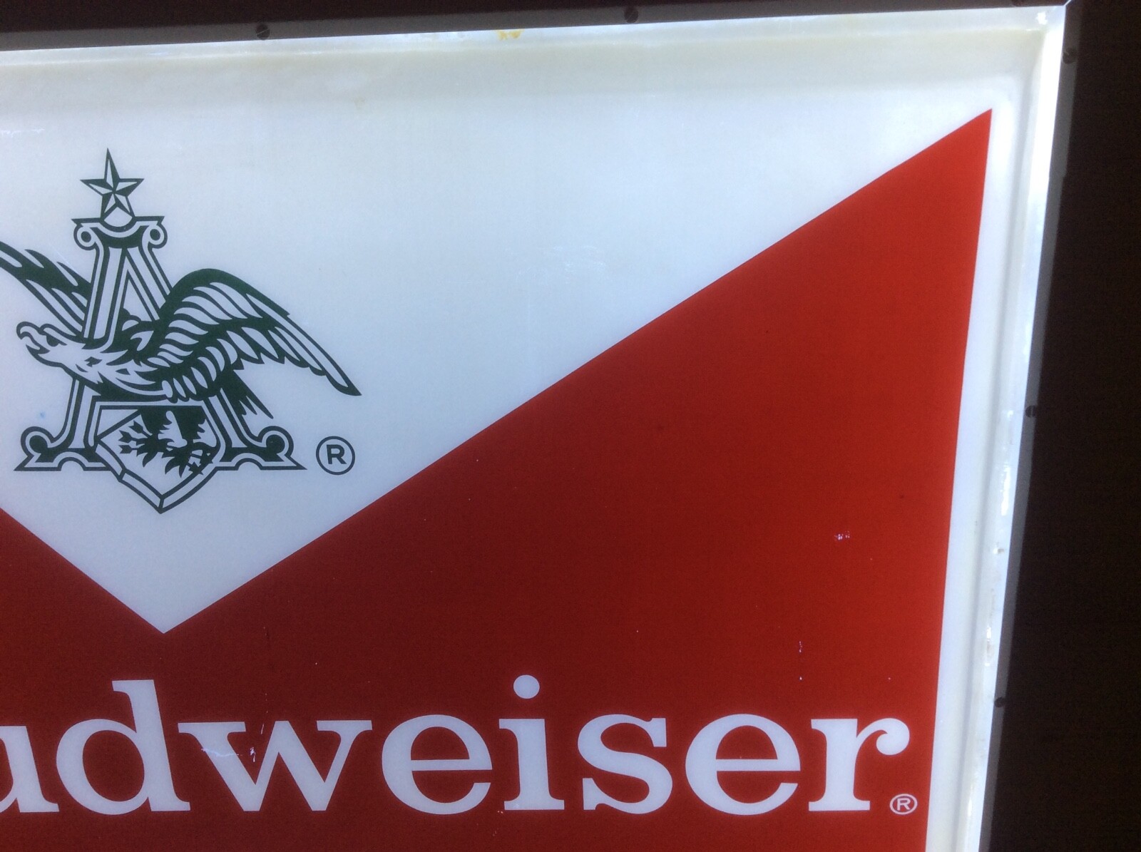 VINTAGE BUDWEISER KING OF BEERS BOWTIE LIGHT LIGHTED BEER SIGN 4FT X 4FT