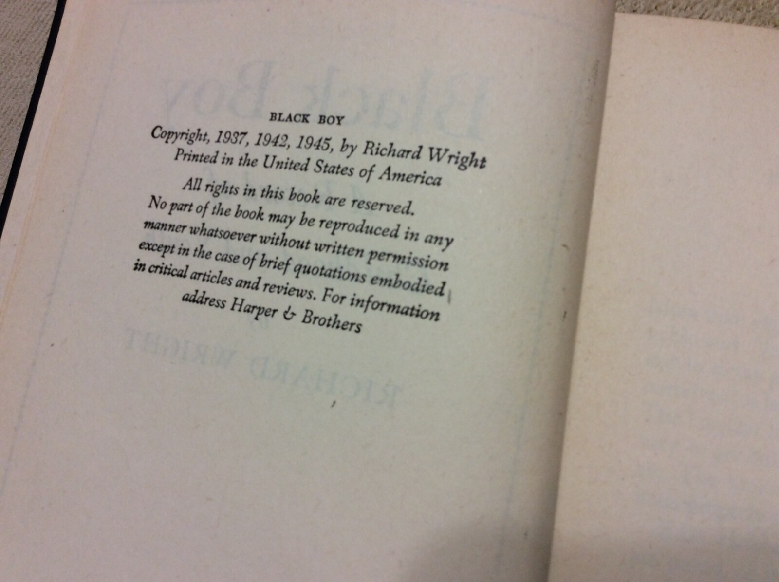 Black Boy by Richard Wright  1945 Black History Americana