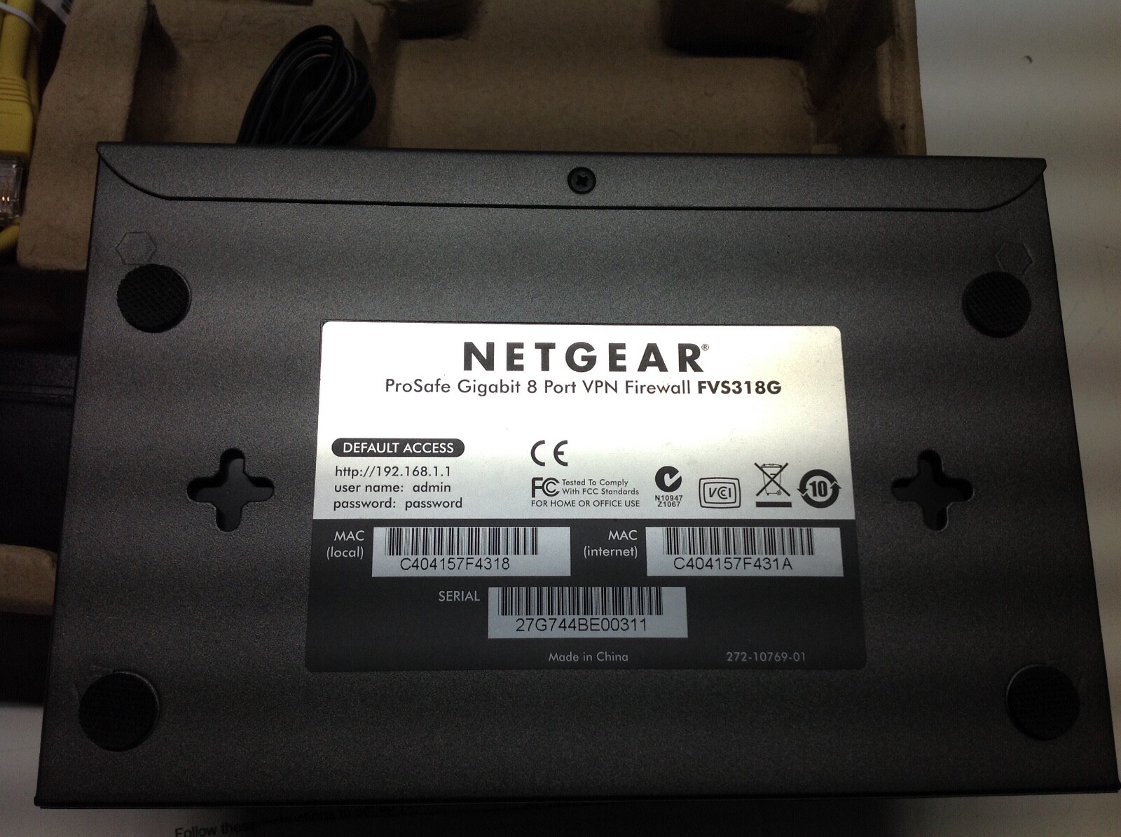 Netgear FVS318G V2 ProSafe 8-Port Gigabit VPN Firewall Router