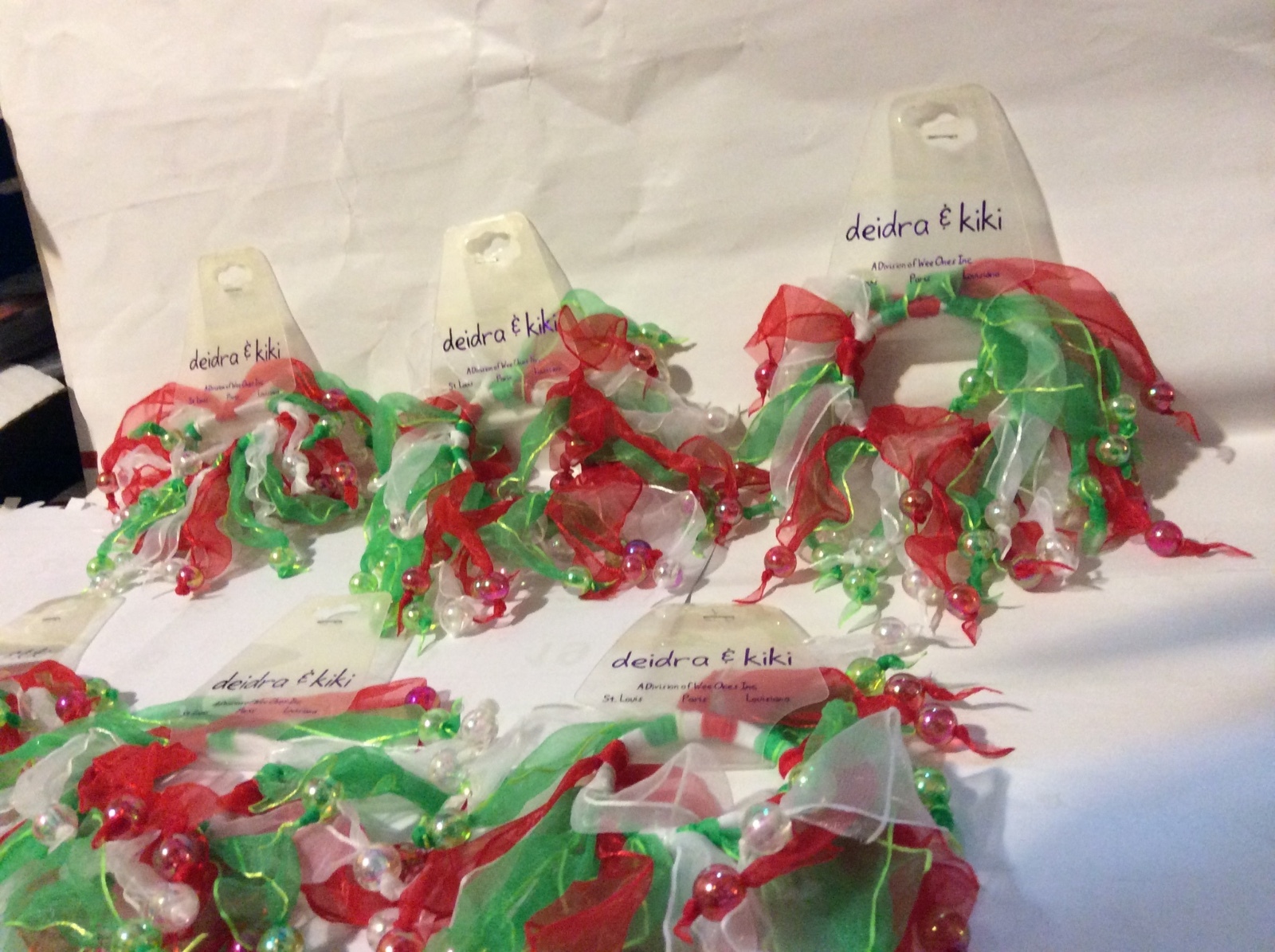 1 lot 6 Elastic  Head,Hand or leg band beautiful peral and frabic string