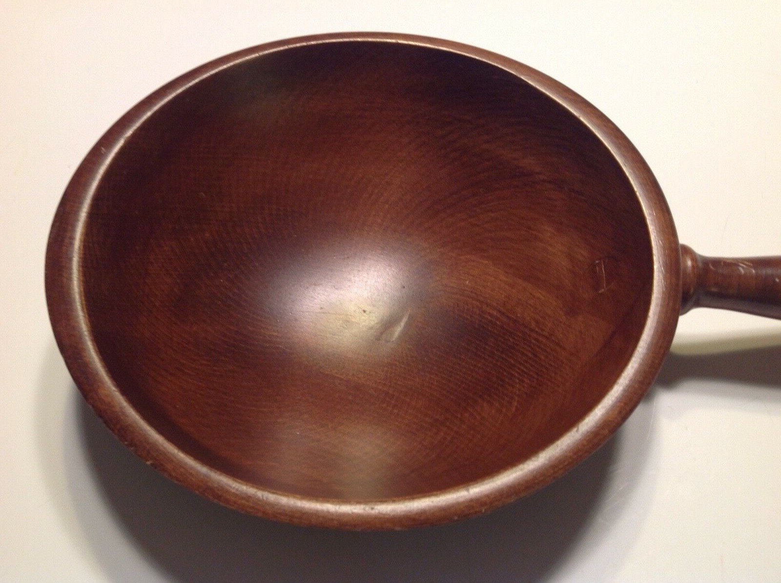 Bowl with Handle Woodcraftery Hand Carved Wood Vintage Woodenware