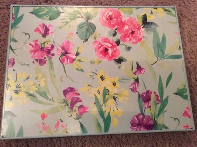 Laura Ashley Watercolor WILD MEADOW Floral Vinyl Flannel Back Tablecloth NIP