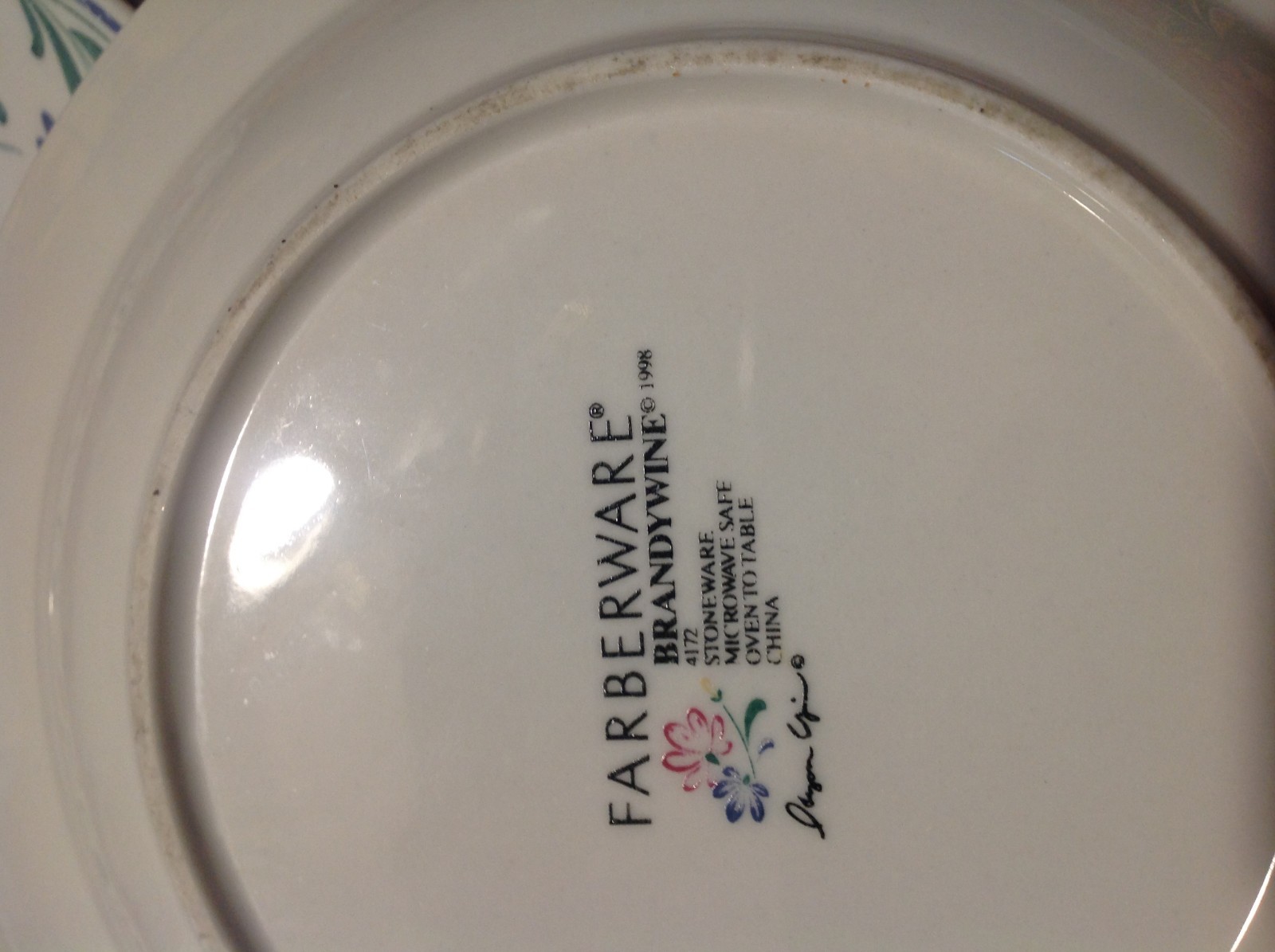 Farberware Brandywine 4 Bowl Plates Model 4172 Stoneware