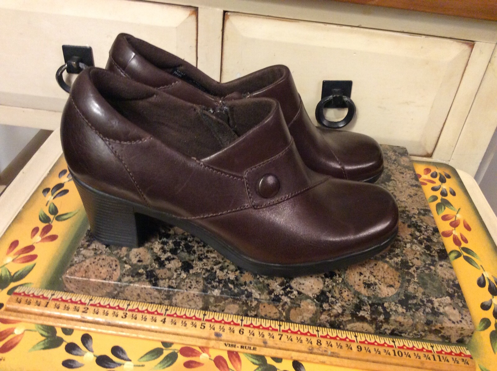 茶 ksks ksks Women's Sz US 6.5 Clarks 39747 bendable Brown Leather Ankle