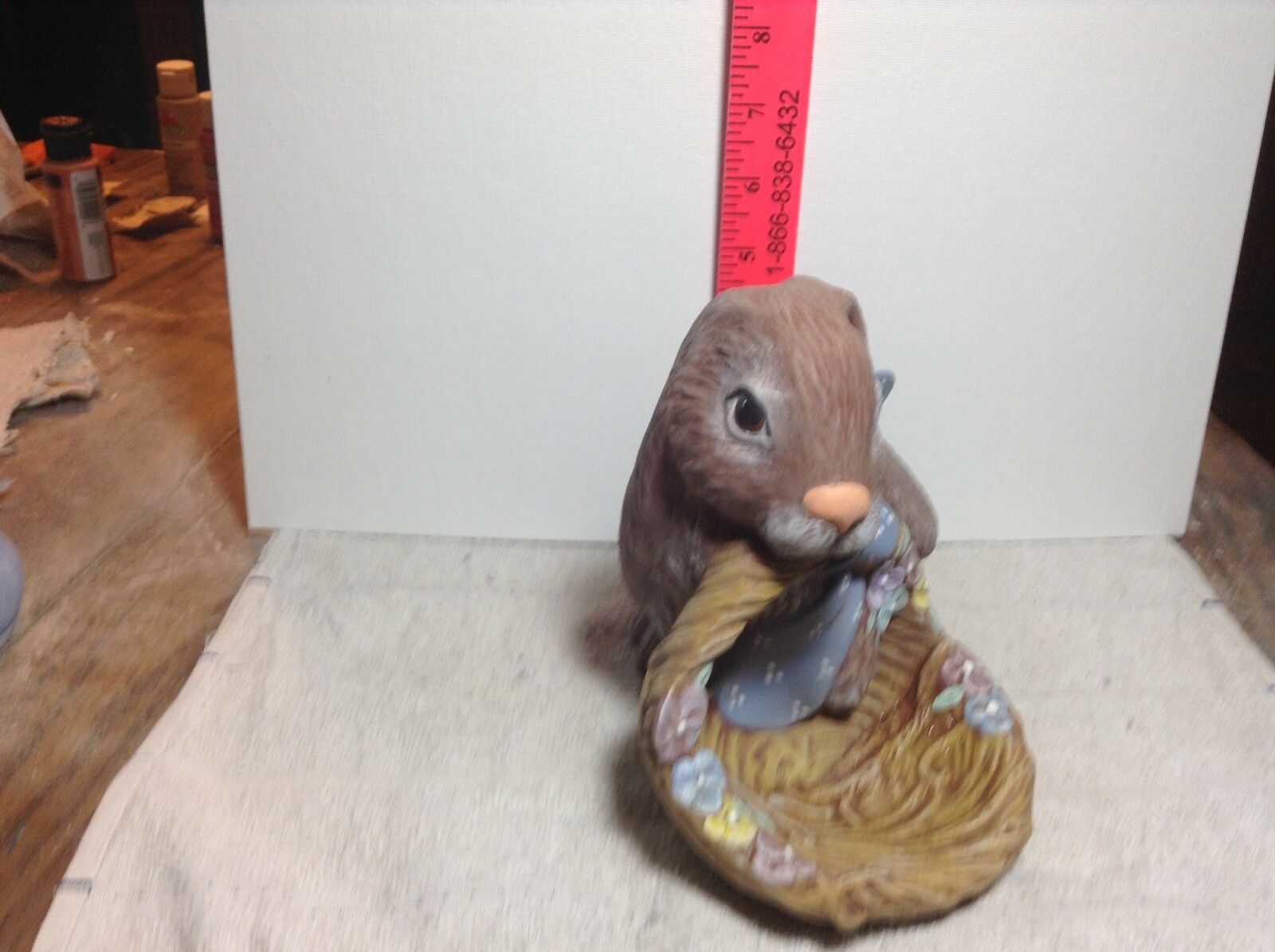 Hand Painted  Easter bunny with basket