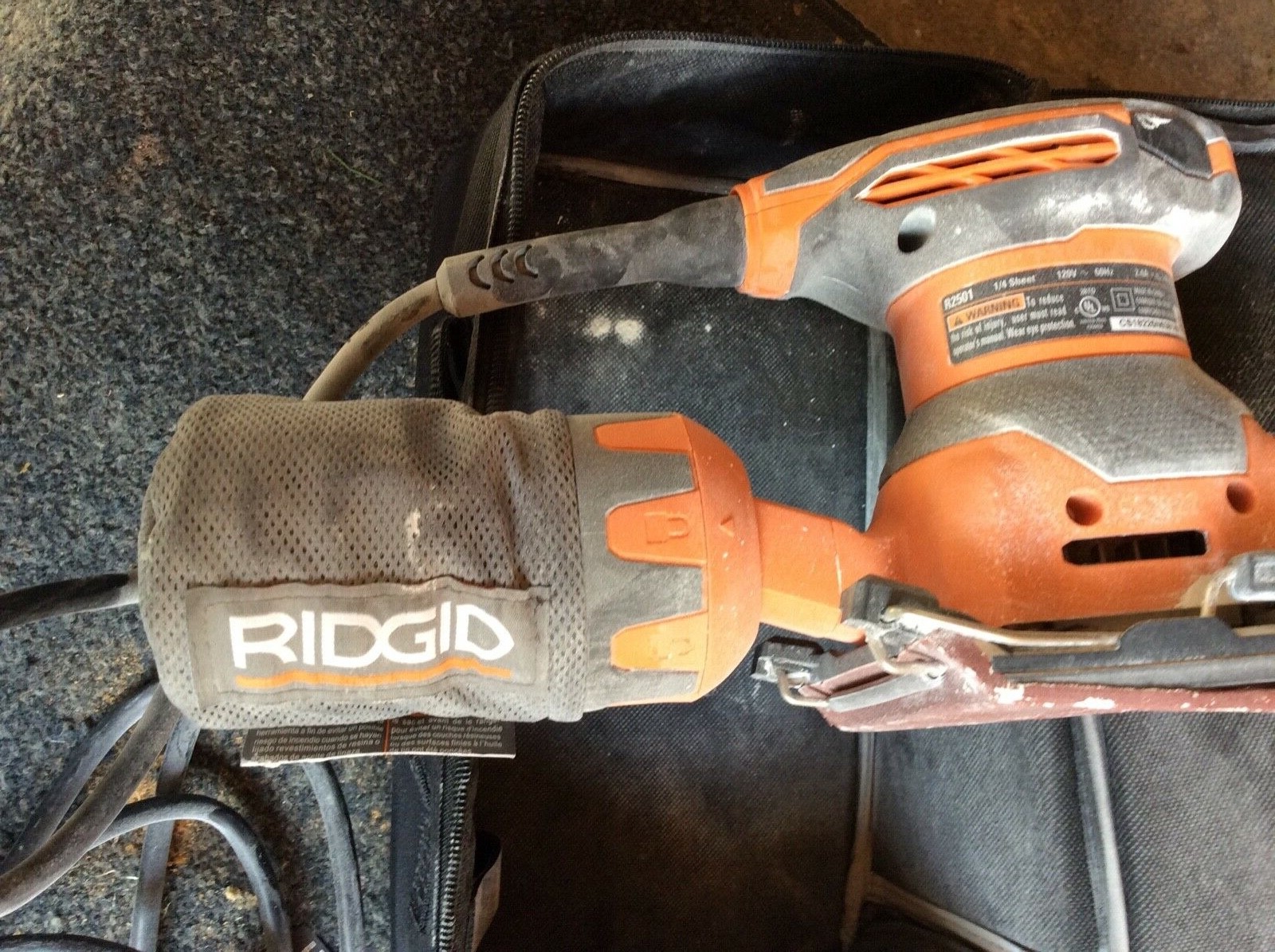 Rigid Corded 1/4 sheeted sander air guard LIGHTLY USED, WORKS PERFECT!