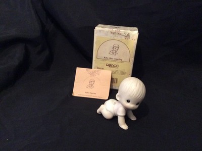 NIB PRESCIOUS MOMENTS BABY BOY CRAWLING  E2852E BUTTERFLY MARKING