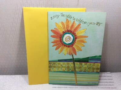 GET WELL GREETING CARD RSVP New w/Envelope  Sunny thoughts to brighten your day''