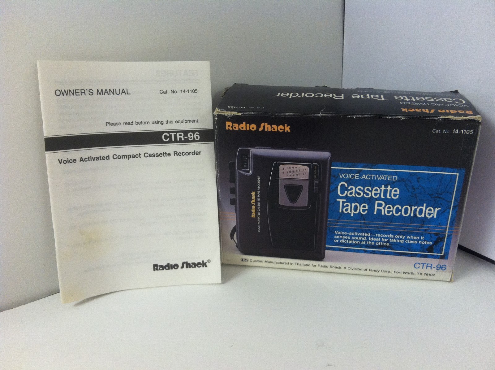 EUC Radio Shack Voice-Activated Cassette Tape Recorder 14-1105 CTR-96 In Box
