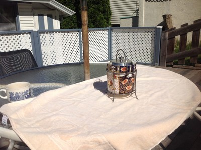 vintage Imari look biscuit cannister