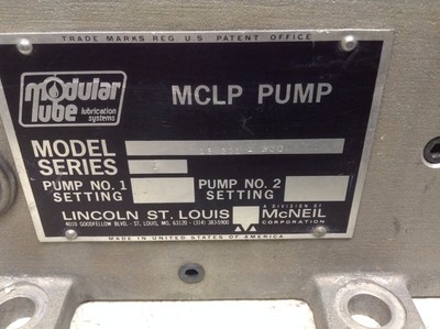 Lincoln 130201-BCC MCLP Pump 130201BCC McNeil Modular Lube (TB)