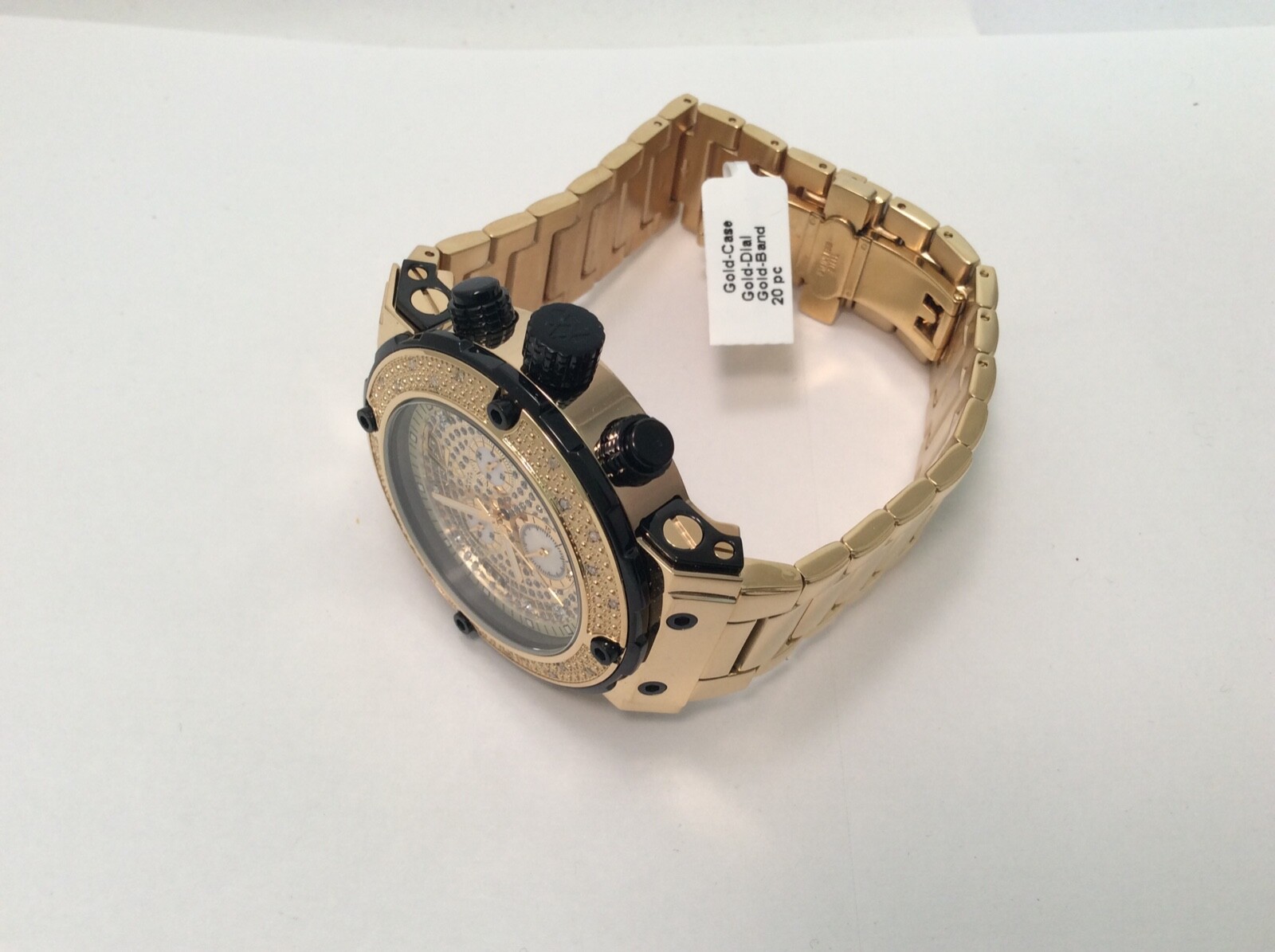 Pre-owned Aqua Master Men  Jojo Joe Rodeo Yellow Black Metal Band 46mm Diamond Watch W146