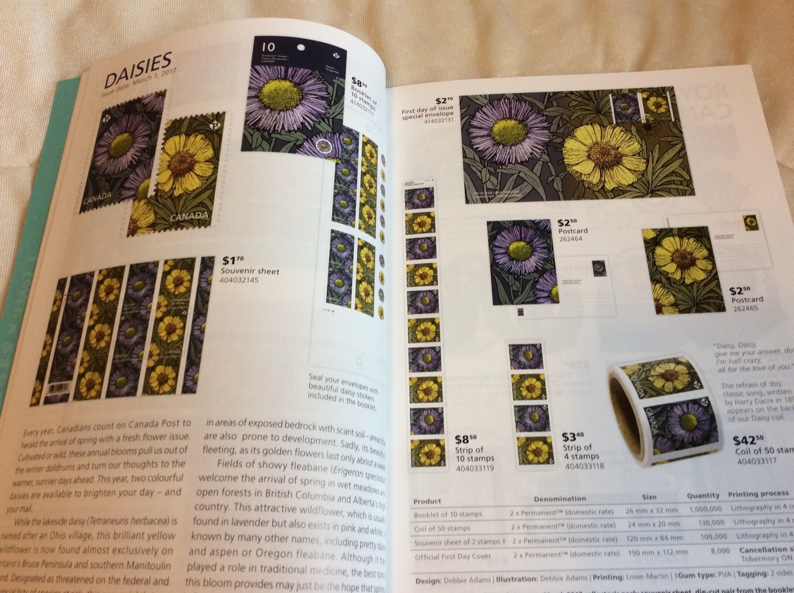 CANADA POST DETAILS STAMP & COIN BROCHURE Feb 2017 Daisies, Opera, Black History