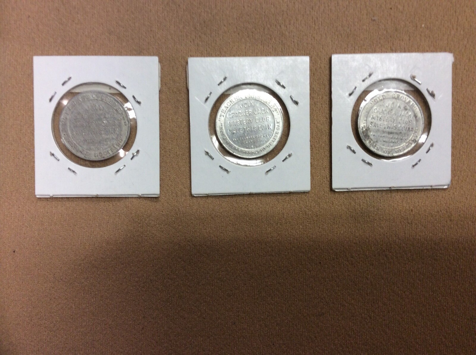 vintage metal cracker jack prizes, President Coins