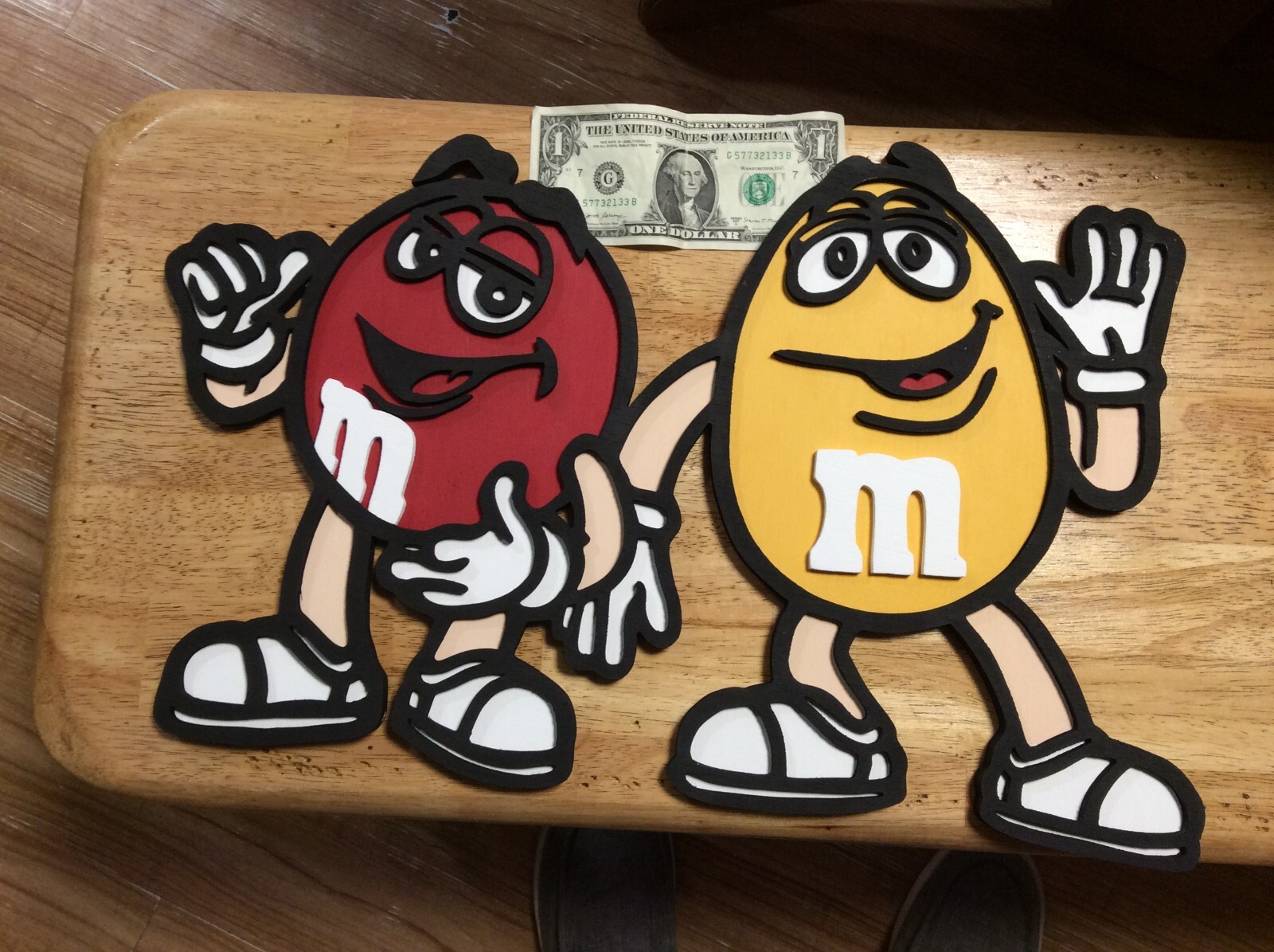 M&M FIGURES RED AND YELLOW - 2D WOOD ART | eBay