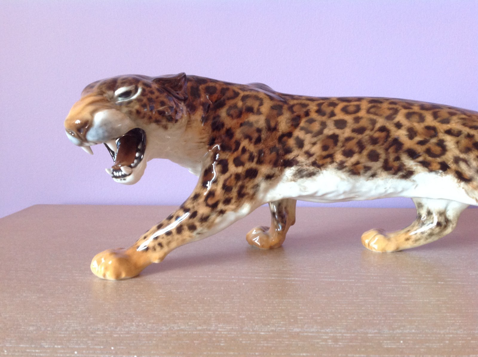 Huge HUTSCHENREUTHER Porcelain Leopard Figurine Sculpture Perfect 18