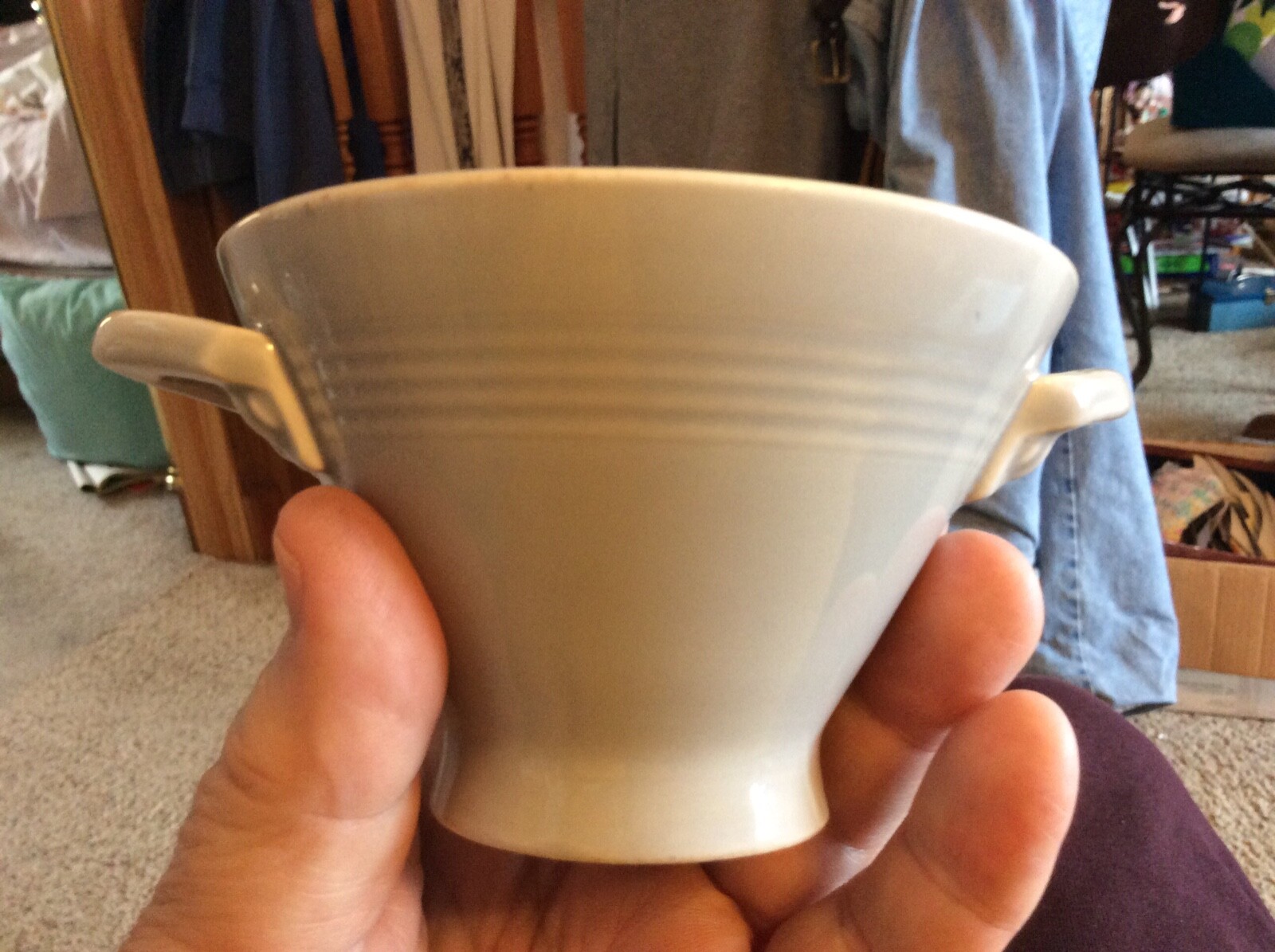 VINTAGE HARLEQUIN GRAY GREY SUGAR BOWL CREAMER unused