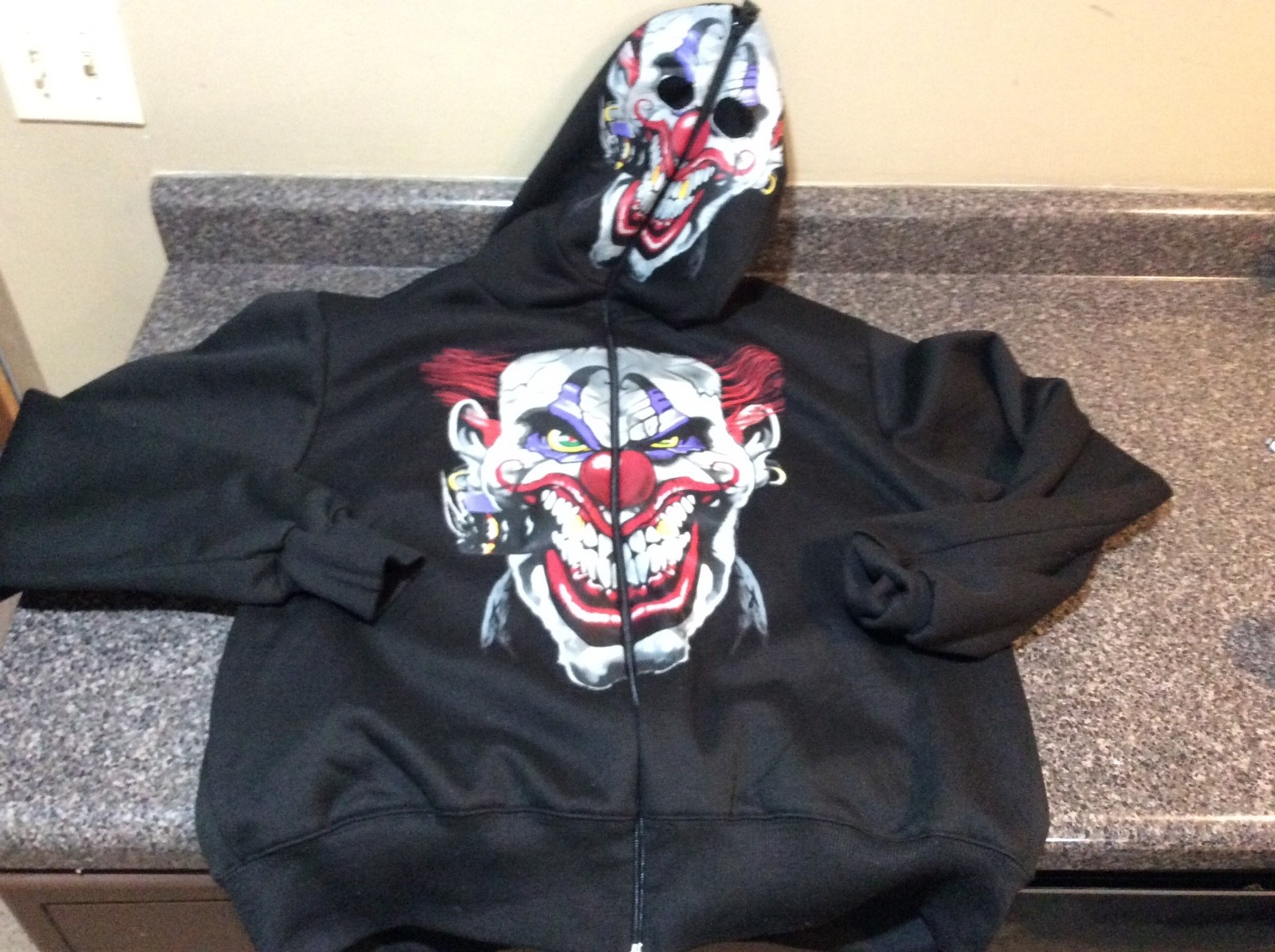 ジャケット・アウター WEIRDO CLOWN - CRAZY JACKET Leather Crew Jacket Icp Insane Clown Posse Twiztid Boondox