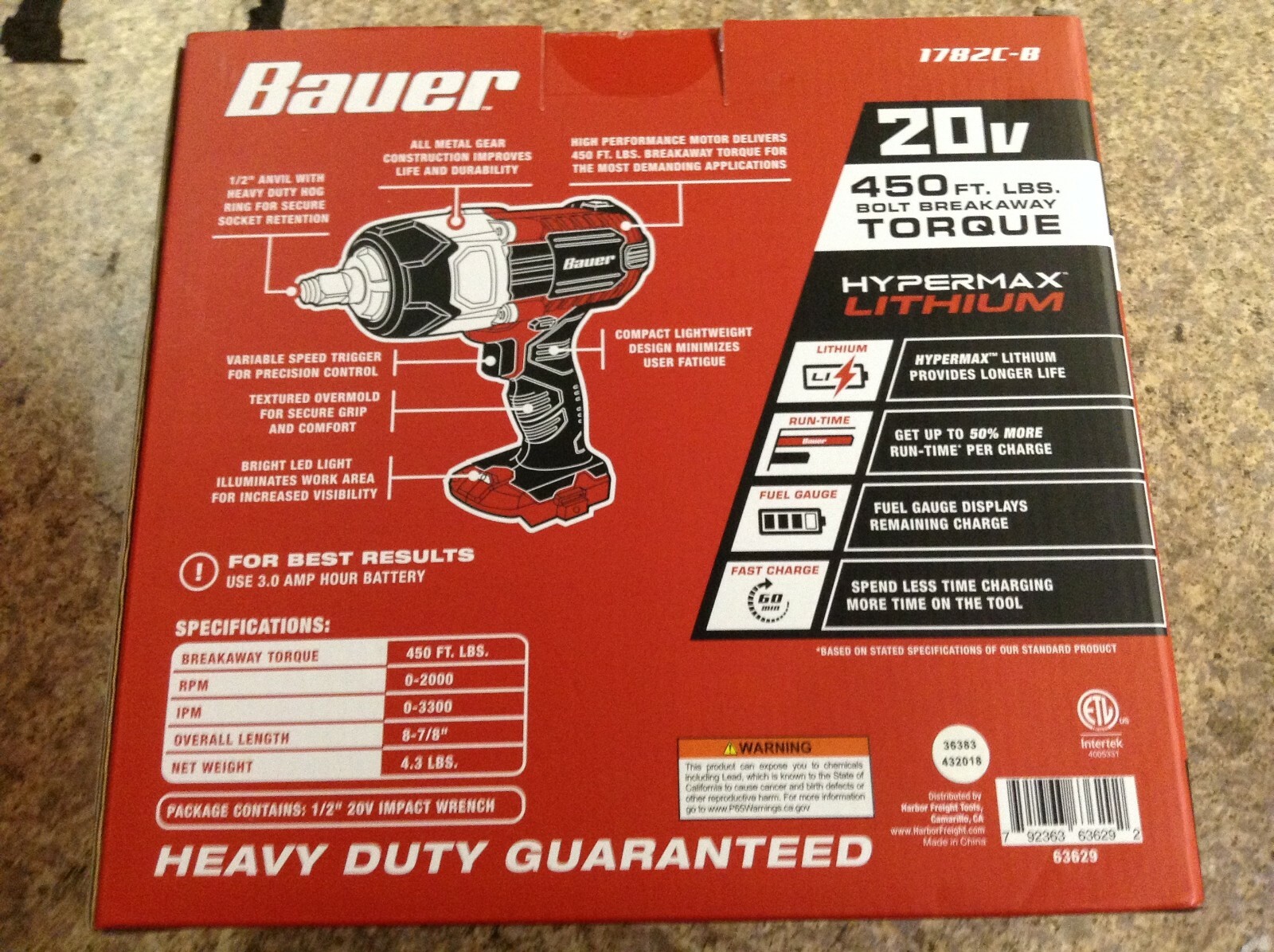 NEW! Bauer 20V Hypermax Lithium 1/2