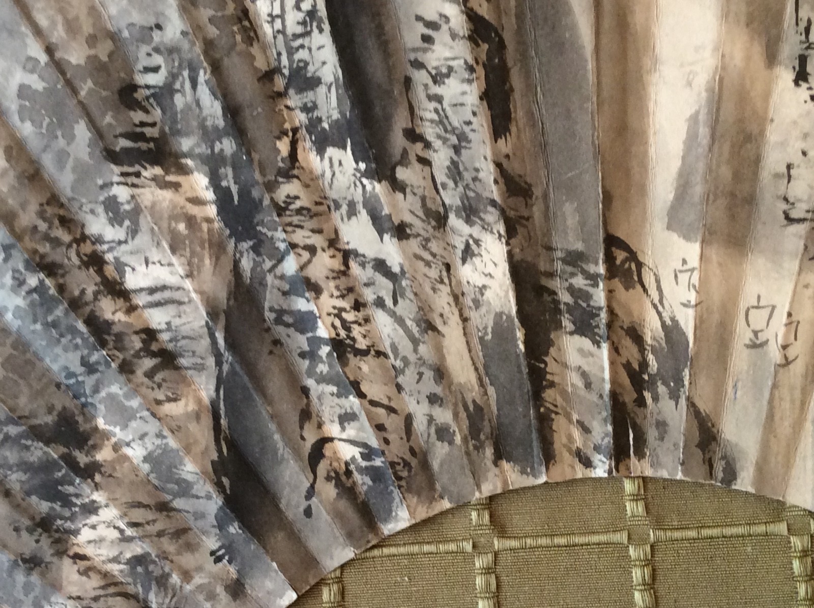 pair  of fan hand painting  ( post 1920 )