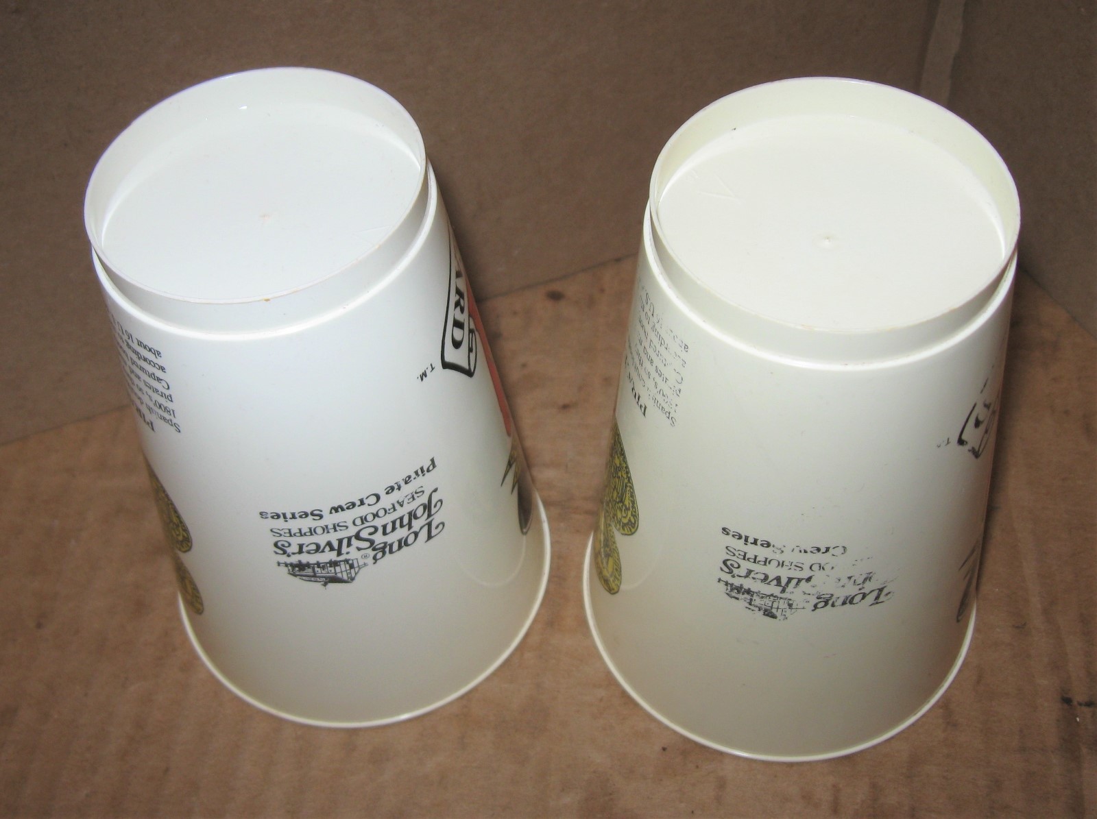 2 Vintage 1970s Long John Silver's Restaurants BART BLUEBEARD Collector CUP