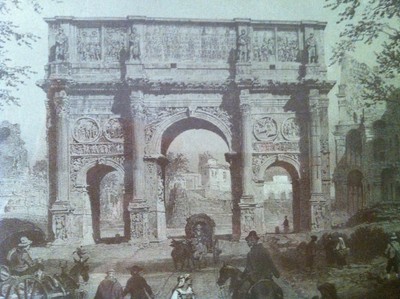 Felix Benoist Lithograph Rome dans sa grandeur Series Arc de Constantin 1855