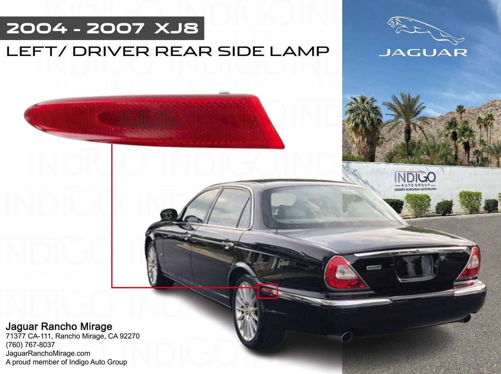 Jaguar XJ8 Left Rear Side Marker Lamp 2004 - 2007 C2C2050 Jaguar XJ8 Left Rear Side Marker Lamp 2004 - 2007 C2C2050