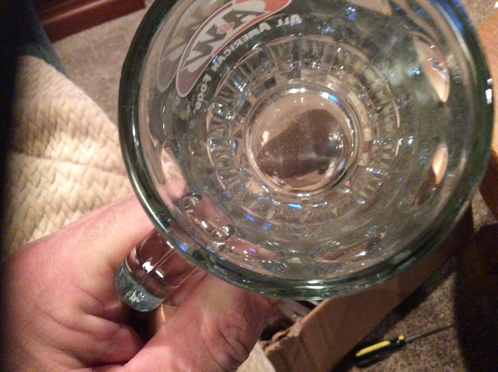 A&W Root Beer All American Food Mug Heavy Clear Glass 6” Tall