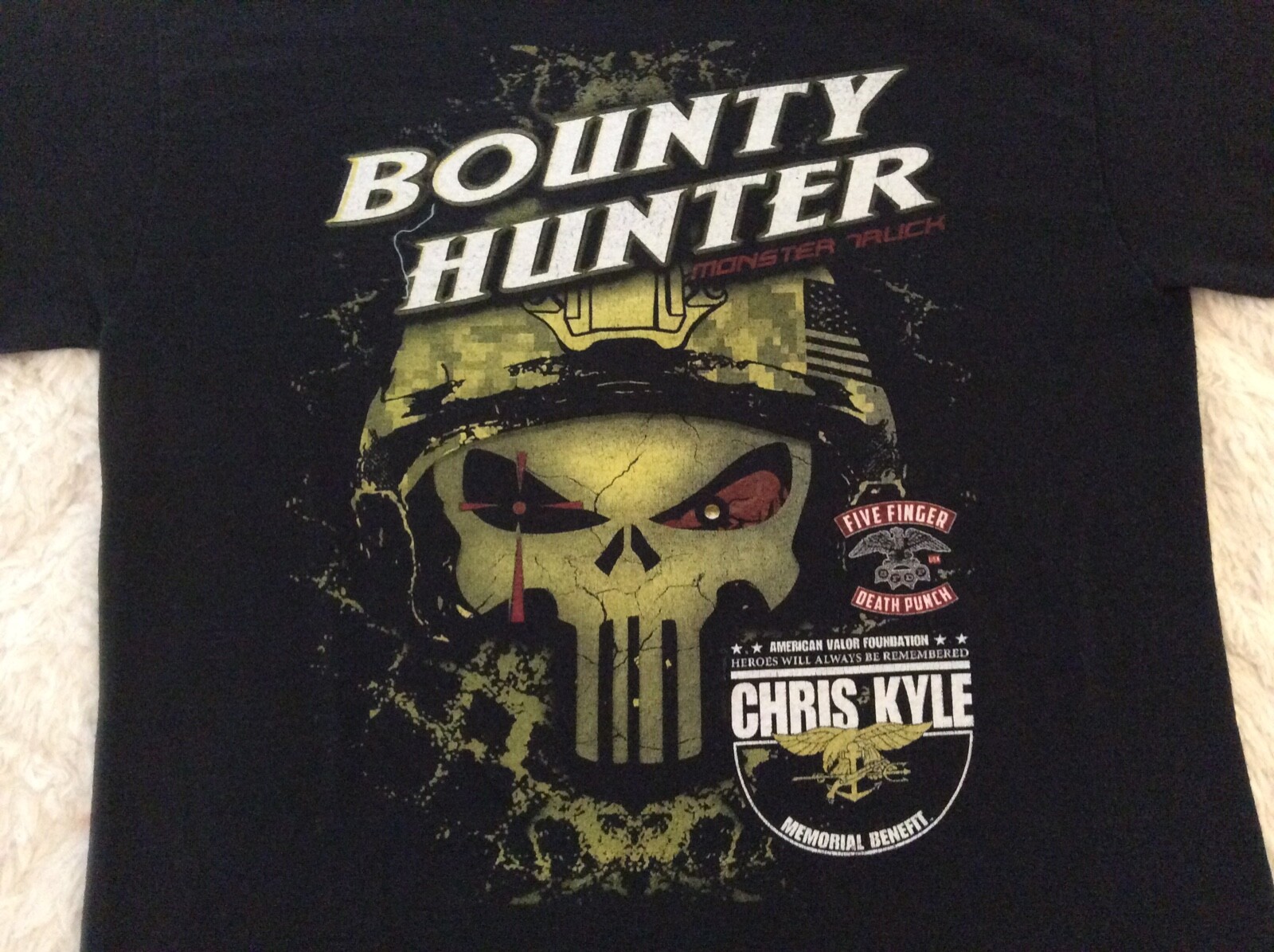BOUNTY HUNTER Monster Truck Adult Small T Shirt BLACK CHRIS