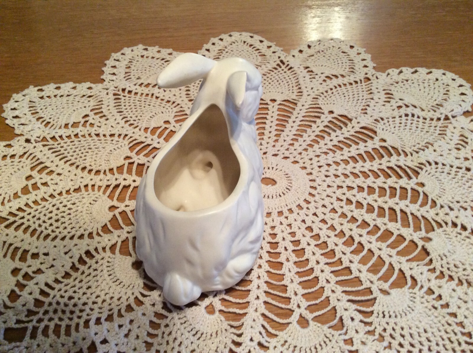 Vintage Lefton Porcelain China Bunny Rabbit Figurine Red Eyes Easter Bunny 7 1/2