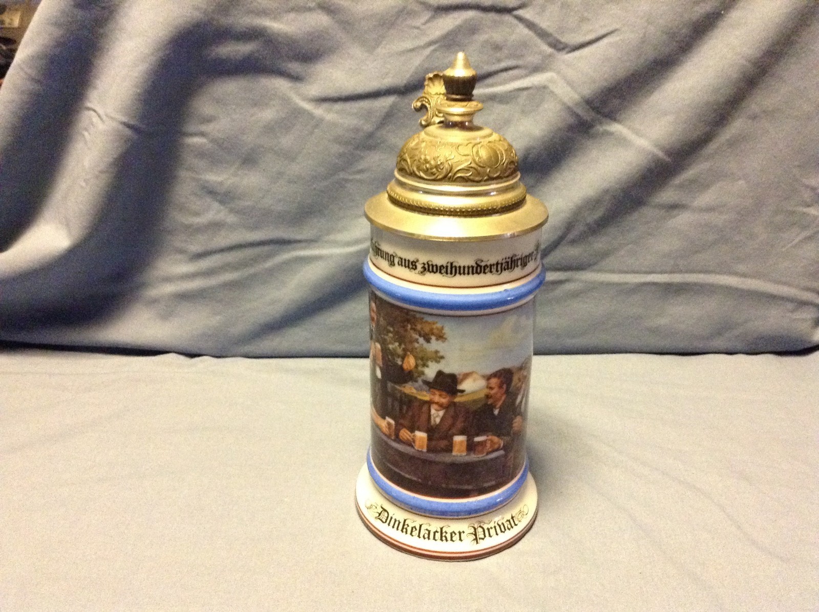 1976 Hohr Rastal Grenzhausen Stuttgart DinkelAcker Lidded Beer Stein Pewter Lid