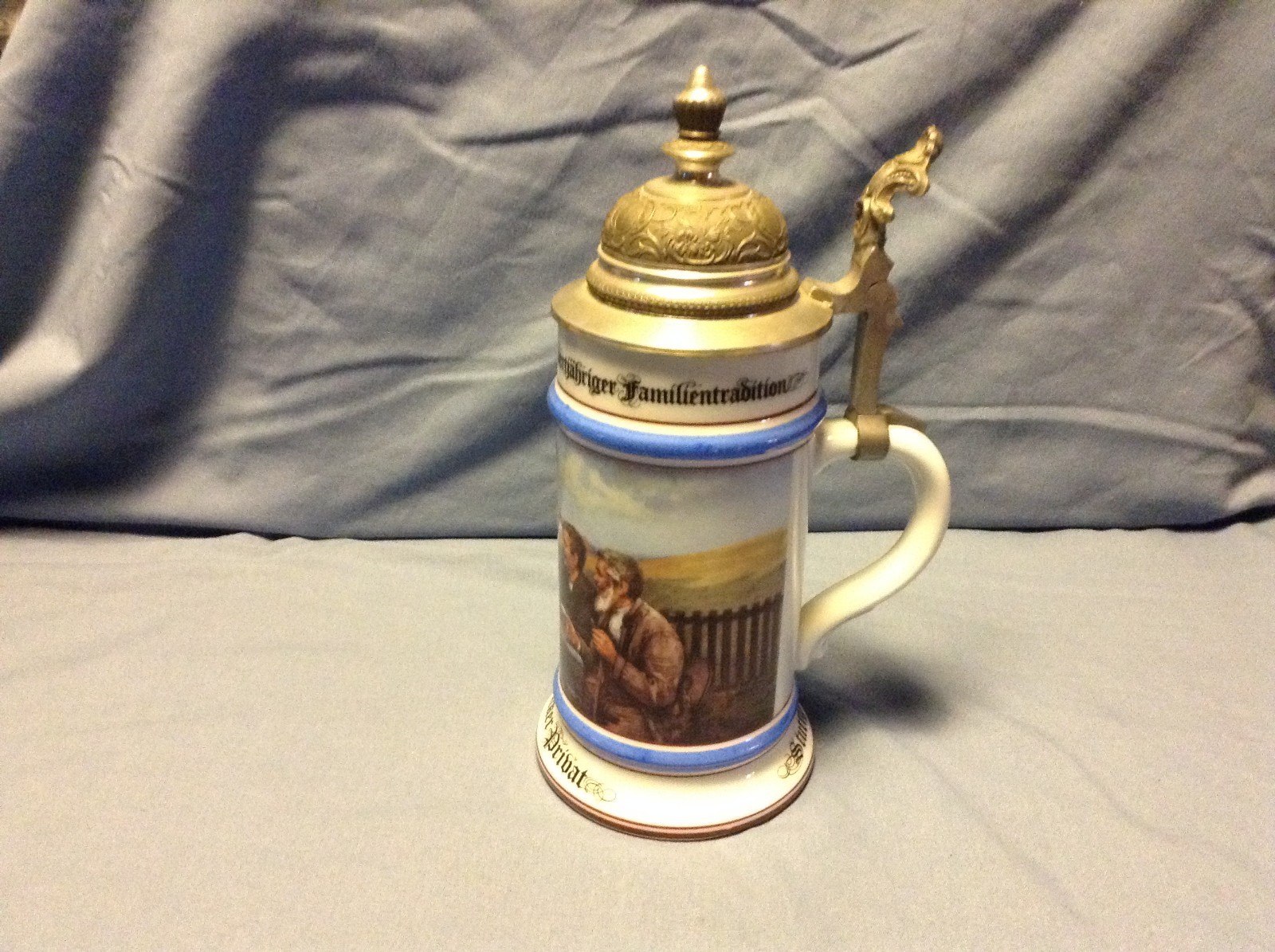 1976 Hohr Rastal Grenzhausen Stuttgart DinkelAcker Lidded Beer Stein Pewter Lid