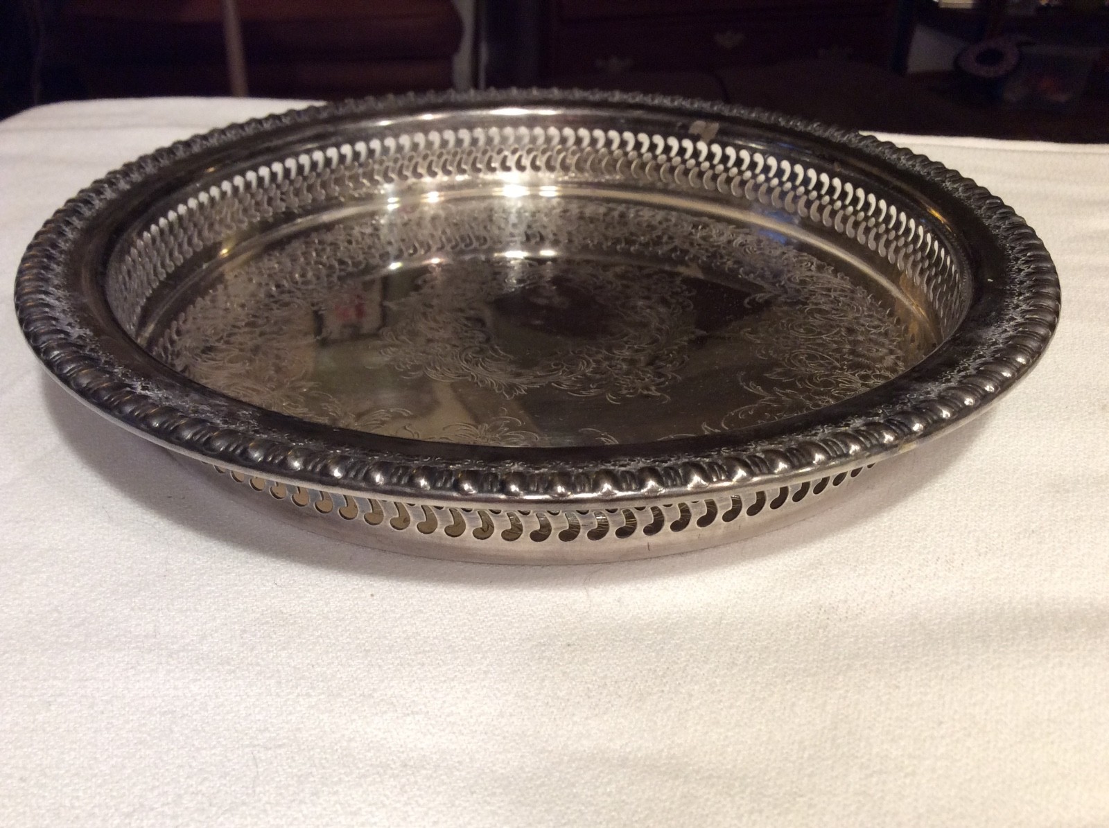 Vintage Silver Plated Webster Wilcox 9.5inch Round Tray