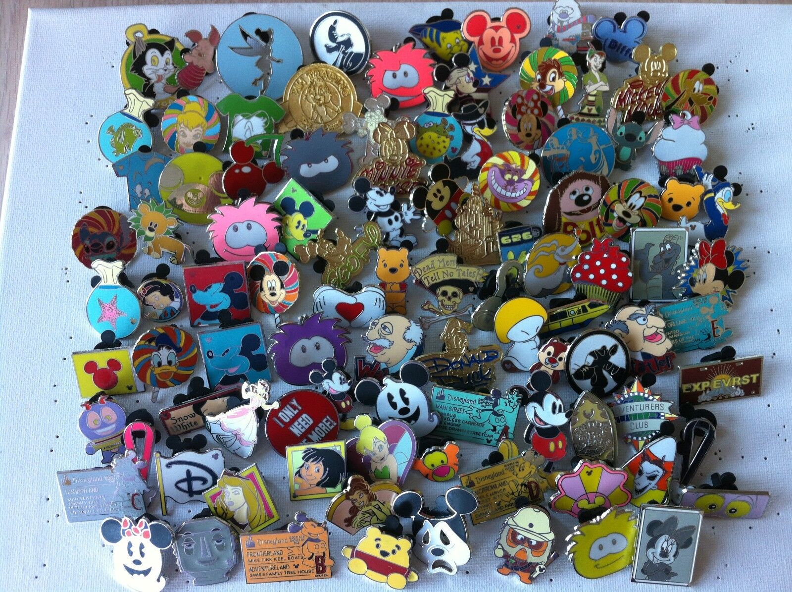 Disney Trading Pins-Lot of 75-No Duplicates-LE-HM-Rack-Cast-Free Shipping